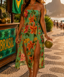 Vestido midi lastex (A brasileira)